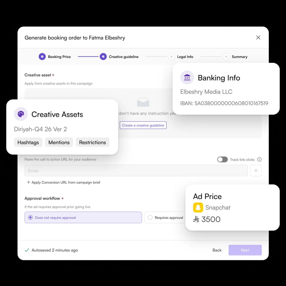 Booking Orders in the CIP platform
